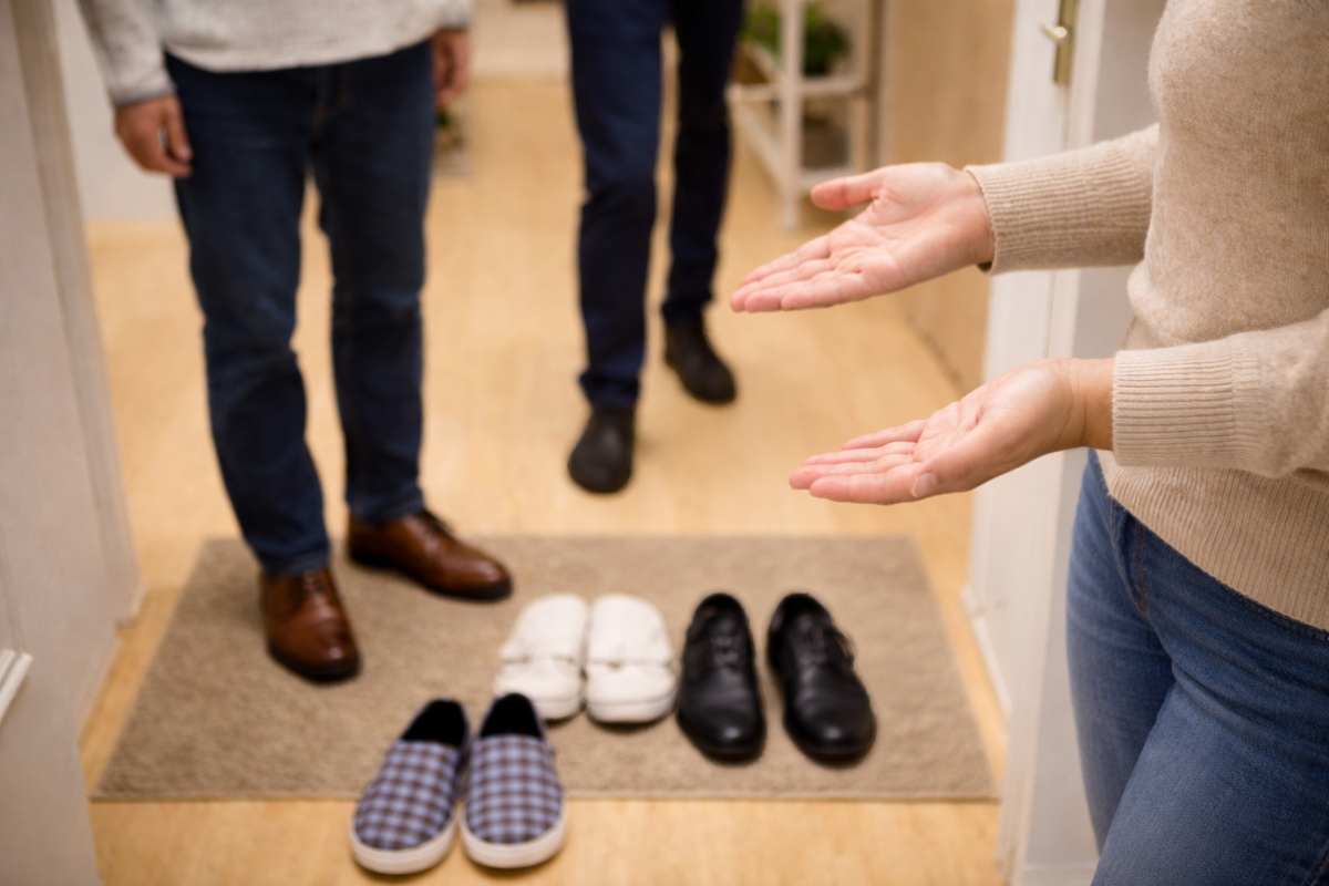 Si può chiedere agli ospiti di togliere le scarpe?