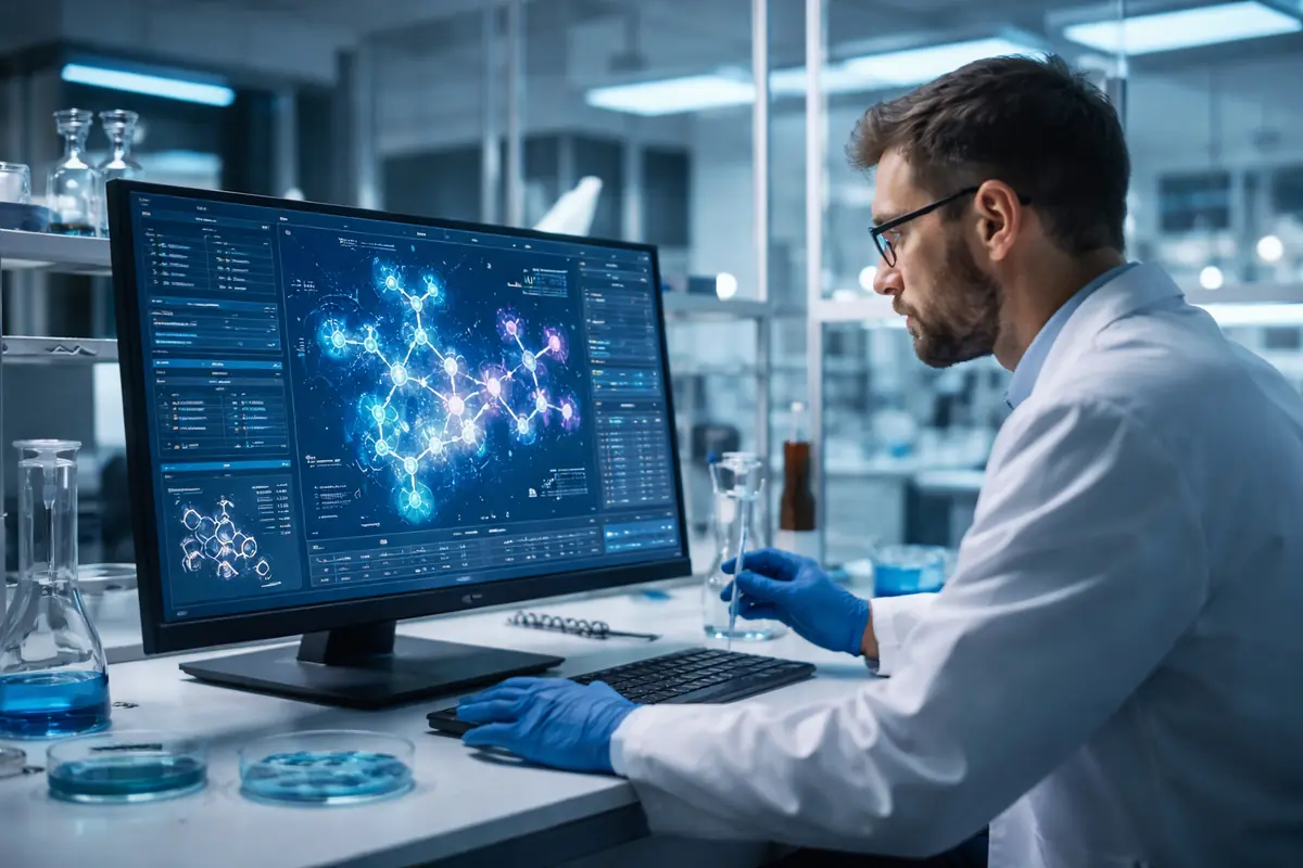 Intelligenza artificiale utilizzata nella ricerca farmaceutica per sviluppare nuovi farmaci in laboratorio